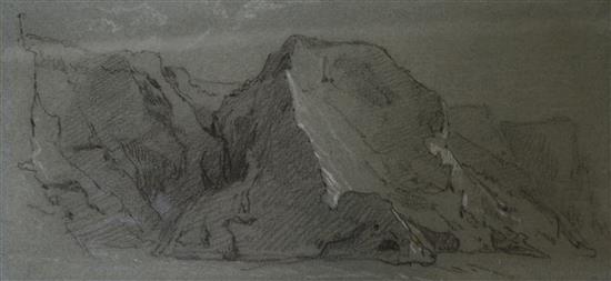 John Sell-Cotman (1782-1842) The face of a mountain 4.75 x 9.5in.